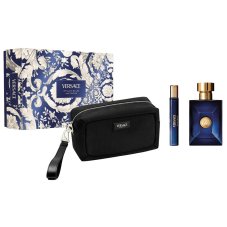 Versace Dylan Blue Pour Homme zestaw woda toaletowa spray 100ml + miniatura wody toaletowej spray 10ml + kosmetyczka