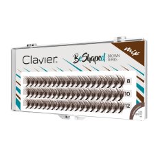Clavier BeShaped Brown svazky řas, kroucené B 10D, mix 8/10/12 mm