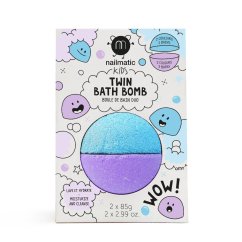 Nailmatic, Kids Twin Bath Bomb podwójna kula do kąpieli dla dzieci Blue/Violet 170g