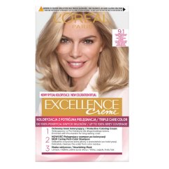 L'Oréal Paris, Excellence Creme barva na vlasy 9.1 Velmi světlá blond popelavá
