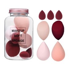 Ecarla Makeup Soft Sponge Sada 7 kosmetických houbiček Creamy Red