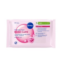 Nivea Rose Care Čisticí ubrousky 3 v 1, 25 kusů