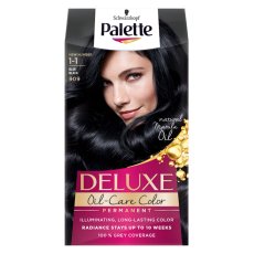 Palette, Deluxe Oil-Care Color farba do włosów trwale koloryzująca z mikroolejkami 909 (1-1) Granatowa Czerń