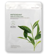 BeauuGreen, Antioxidant Green Tea Essence Mask antyoksydacyjna maseczka do twarzy Zielona Herbata 23g