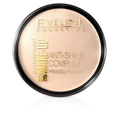 Eveline Cosmetics, Art Make-Up Anti-Shine Complex Pressed Powder Matující minerální pudr s hedvábím 33 Golden Sand 14g