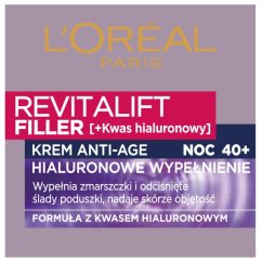 L'Oréal Paris, Revitalift Filler [HA] krem do twarzy z kwasem hialuronowym na noc 50ml