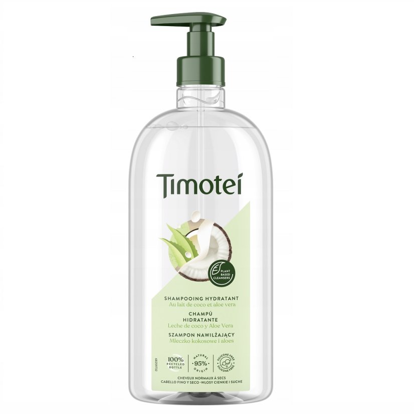 Timotei, Hydratační šampon pro suché a jemné vlasy s kokosovým mlékem a aloe vera 750ml