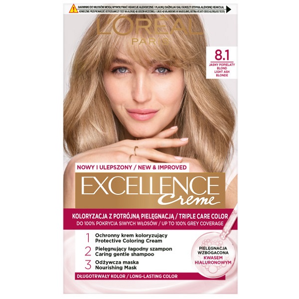 L'Oréal Paris, Excellence Creme barva na vlasy 8.1 Light Ash Blonde