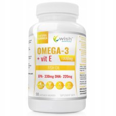 WISH Pharmaceutical Omega-3 1000 mg + Vit E Natural Formula doplnok stravy 90 mäkkých kapsúl