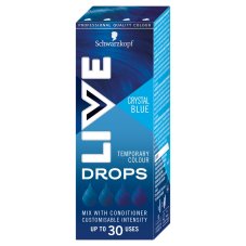 Schwarzkopf Live Drops pro nepermanentní barvu vlasů Crystal Blue 30ml