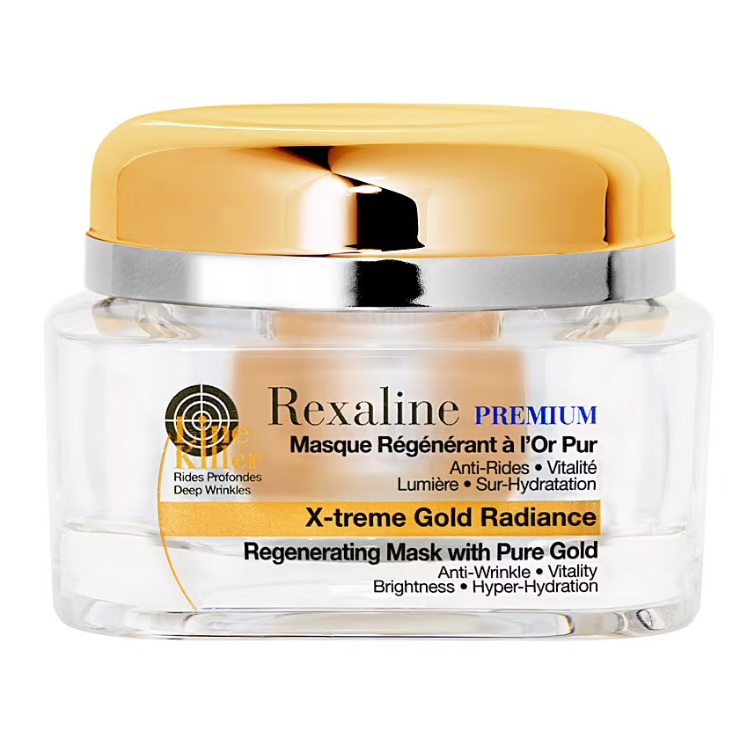 Rexaline, Line Killer X-Treme Gold Radiance regenerační pleťová maska s částečkami zlata 50ml