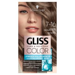 Gliss, permanentné farbivo na vlasy Color Care & Moisture 7-16 Cool Ash Blonde