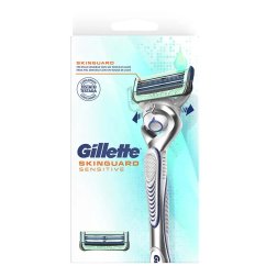 Gillette, holiaci strojček Skinguard Sensitive + náhradné čepele