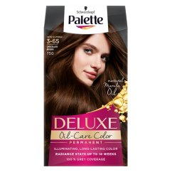 Palette, Deluxe Oil-Care Color permanentná farba na vlasy s mikro olejom 750 (3-65) čokoládovo hneďá