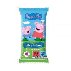 Peppa Pig, Chusteczki nawilżane do twarzy i rąk Truskawka 15szt.
