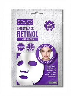 Beauty Formulas, Retinol Anti-Ageing Sheet Mask nawilżająca maska w płachcie do twarzy