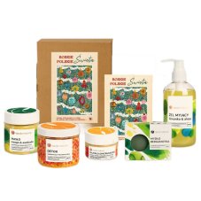 Opcja Natura Zestaw Boskie Polskie Święta Divine Polish Christmas Set: Body Butter with Mango and Avocado 120 g + Ointment for Abrasions and Burns 50 ml + Detoxifying Body Scrub 200 ml + Cleansing Gel with Lime and Aloe Vera 250 ml + Bergamot Soap 100 g