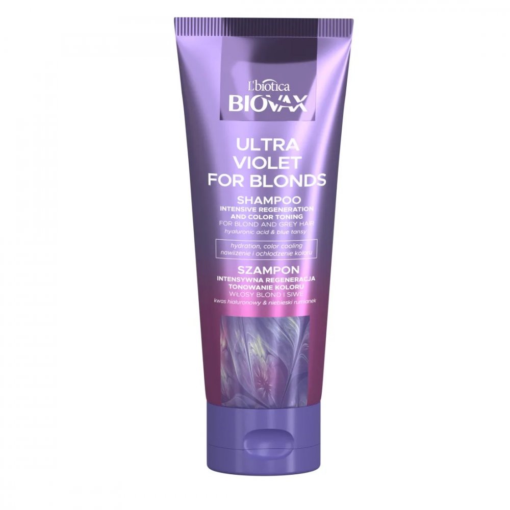 BIOVAX, Ultra Violet intenzívny regeneračný tónovací šampón pre blond a šedivé vlasy 200ml