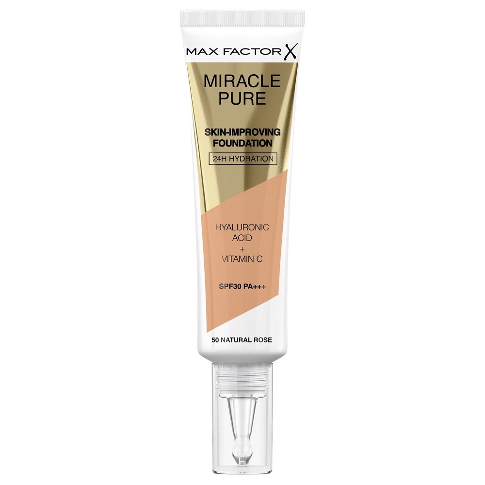 Max Factor Miracle Pure Skin-Improving Foundation, Make-up, 30 ml, 50 Natural Rose