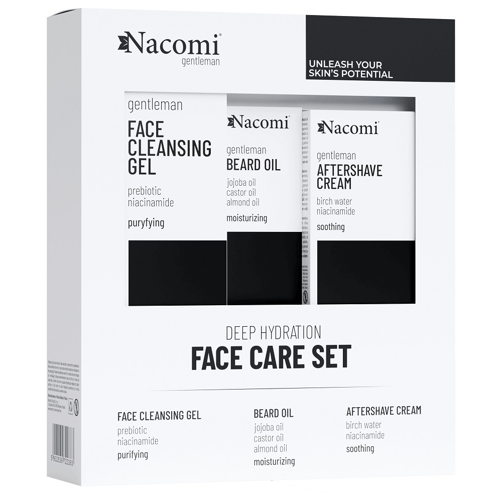 Gentleman Set Gél Na Umývanie Tváre 140ml + Olej Na Fúzy 40ml + Krém Po Holení 50ml