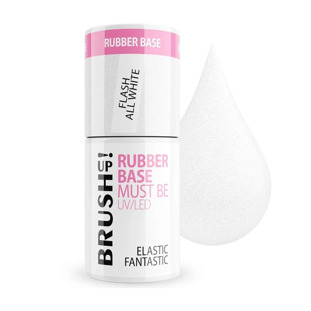BRUSHUP_Rubber Base Must Be UV/LED Nail Hybrid Base Elastic Fantastic Flash All White 5g