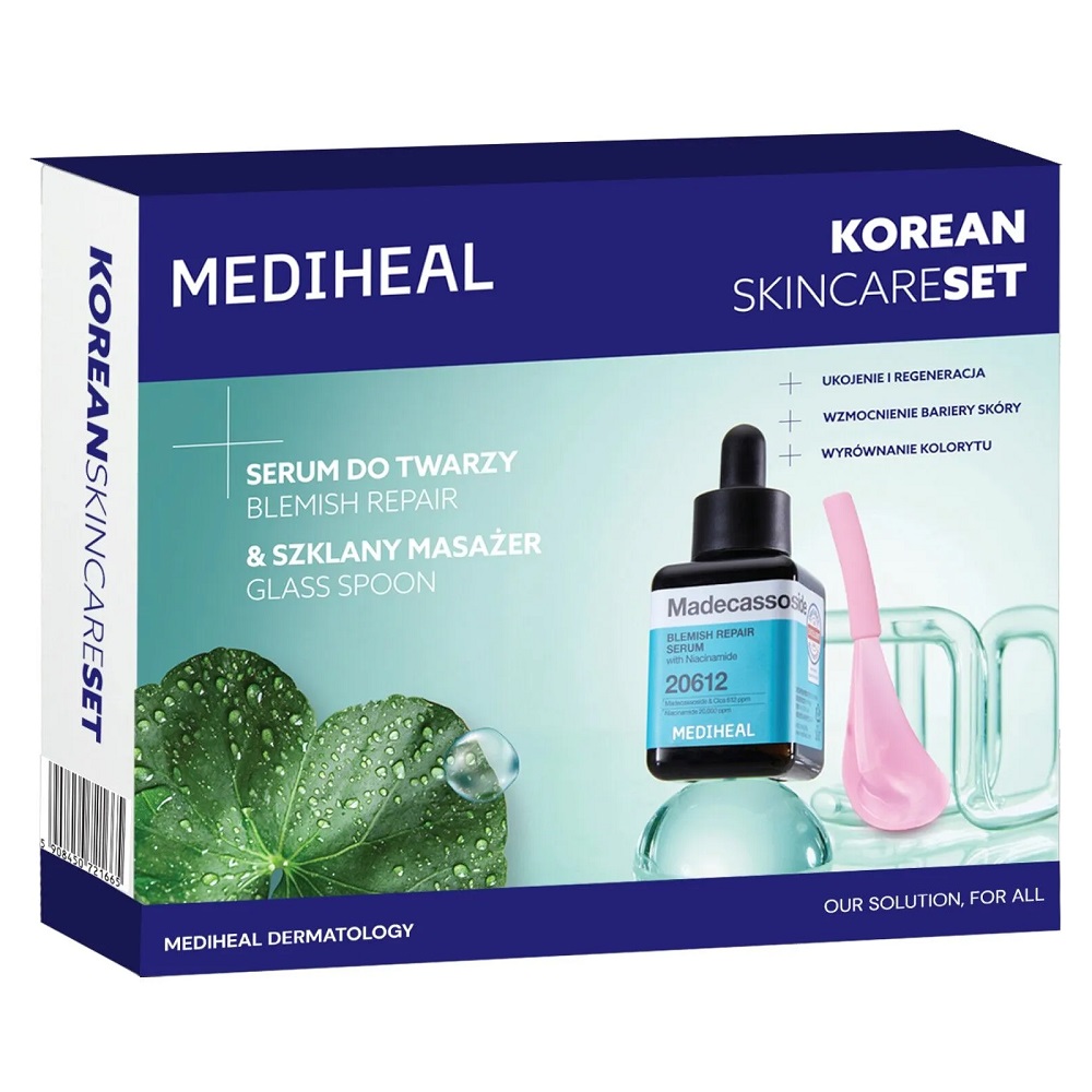 Korean Skincare Set Of Face Serums + Glass Massage Device