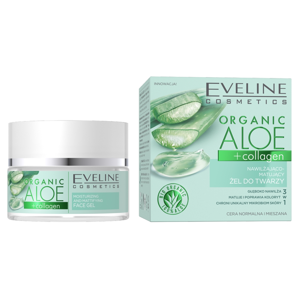 Organic Aloe + Collagen Nawilżająco-matujący żEl Do Twarzy