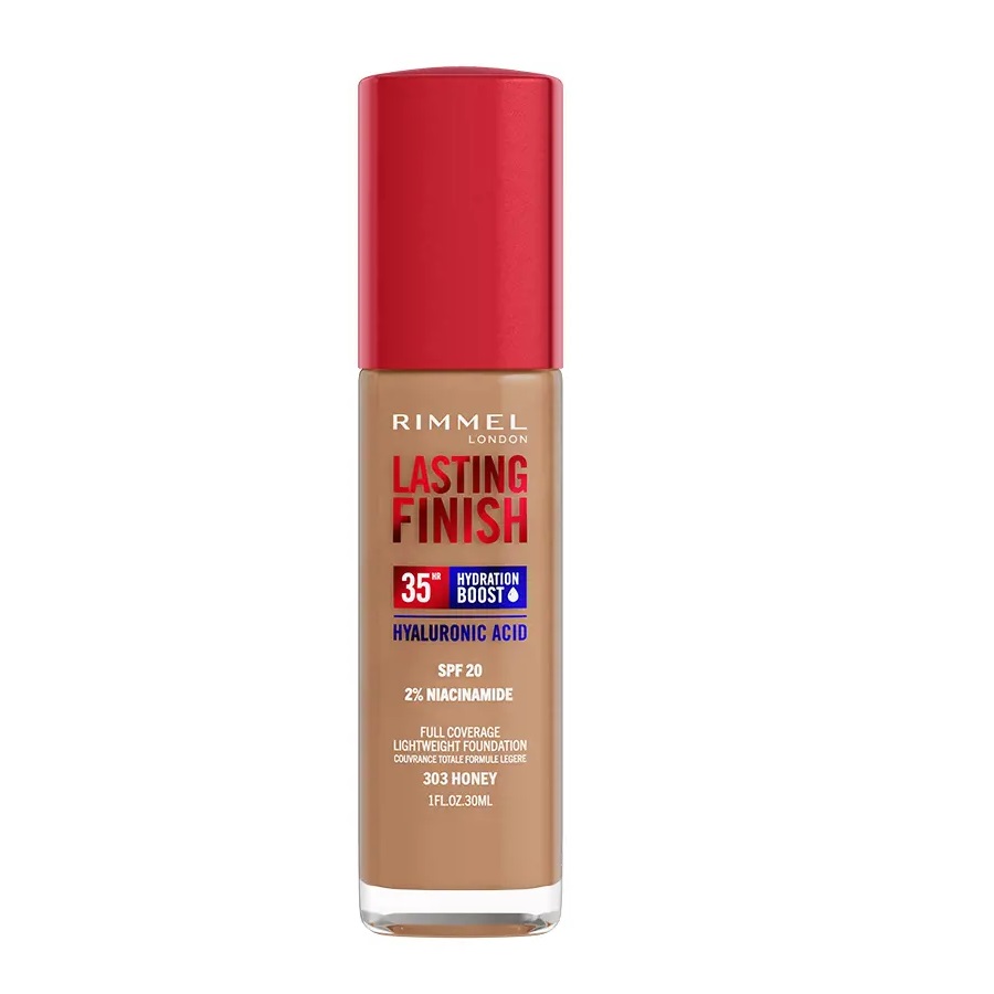 Rimmel London, Lasting Finish 35H vysoko hydratačný a dlhotrvajúci podkladový krém na tvár s SPF20 303 Honey 30ml
