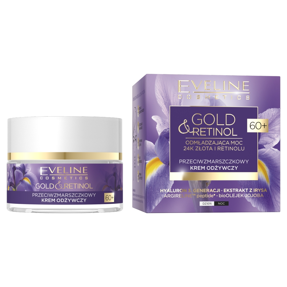 Eveline Cosmetics Gold & Retinol intenzívne vyživujúci krém proti vráskam 60+ 50 ml