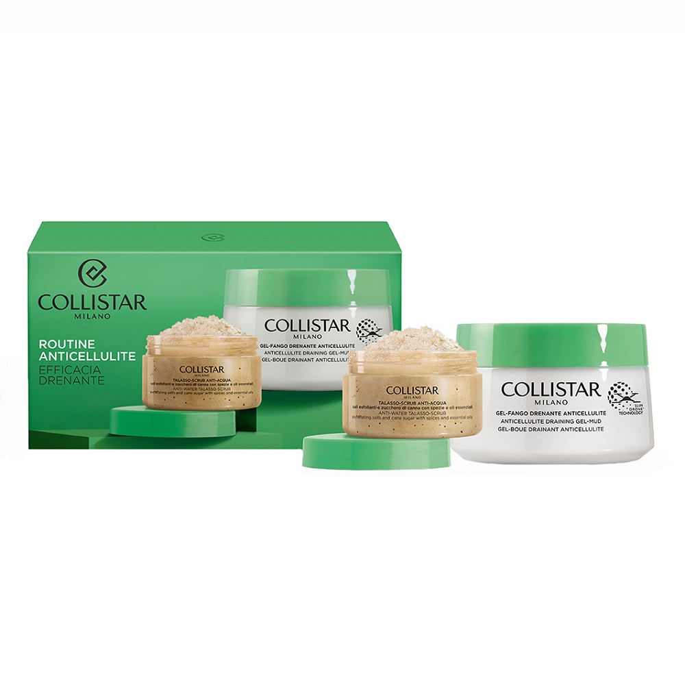 Collistar, Routine Anticellulite set anticelulitidní drenážní bahenní gel 400ml + tělový peeling 150g