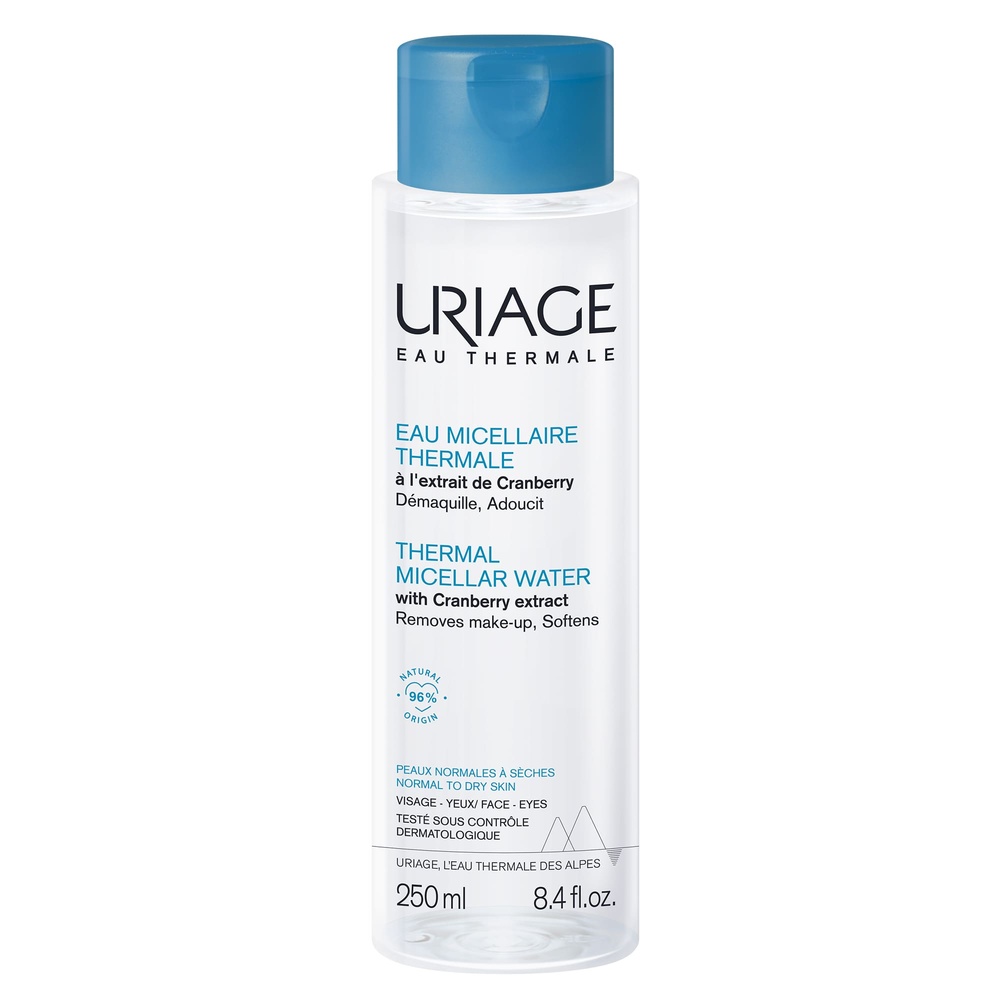 Uriage Eau Micellaire Thermale micelárna čistiaca voda pre normálnu až suchú pleť Purifies Removes Make-up Cleanses 250 ml