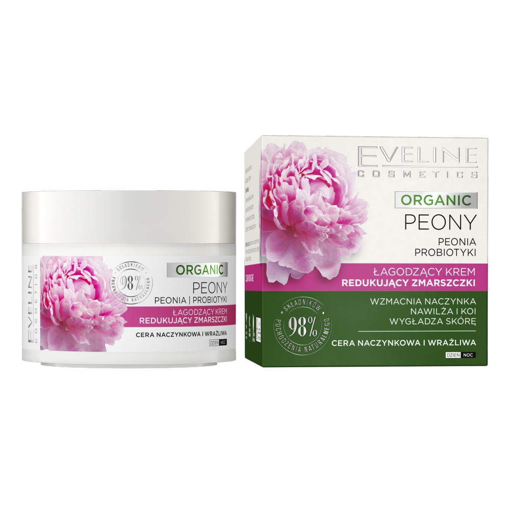 Eveline Cosmetics Organic Pivoňka upokojujúci krém proti vráskam 50ml