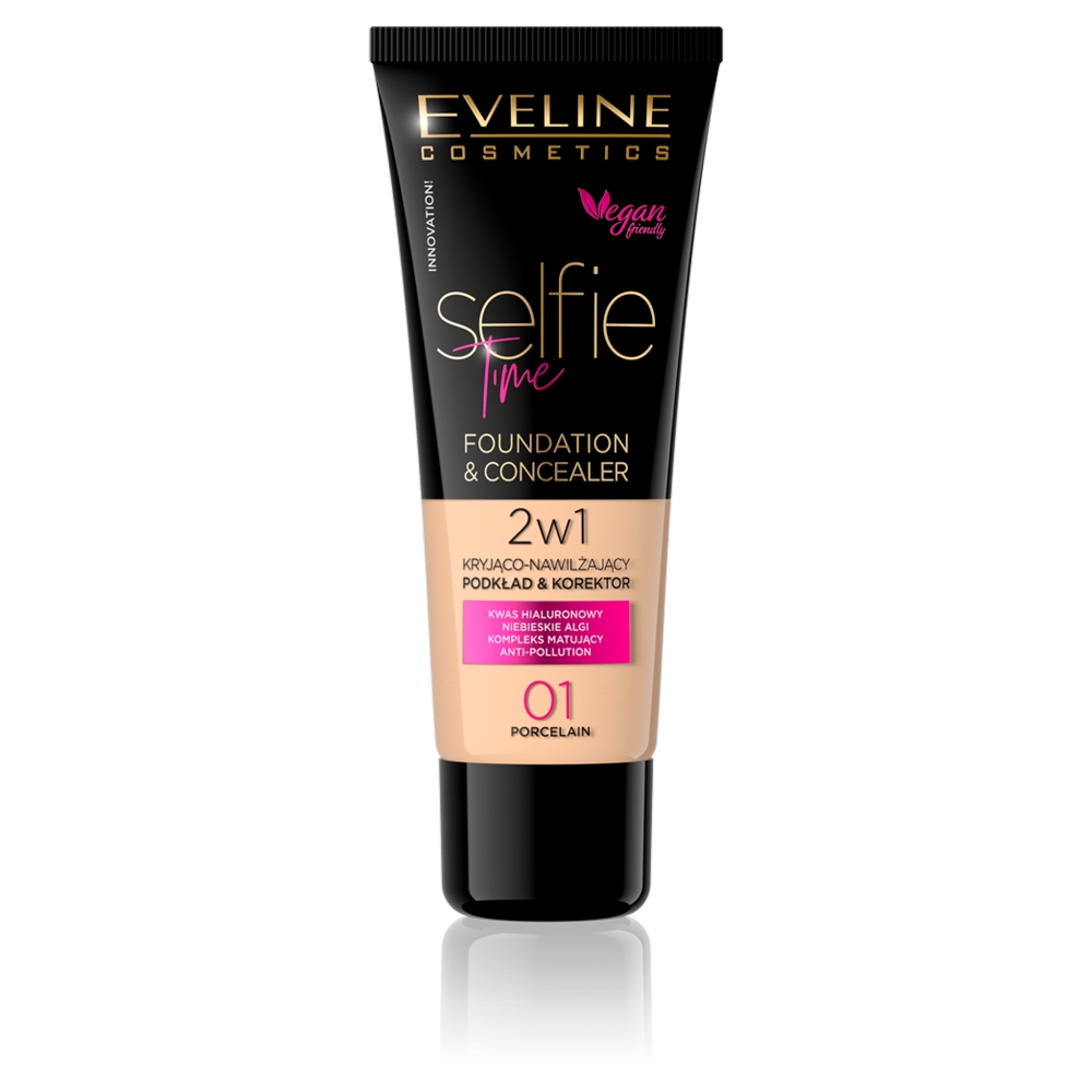 Selfie Time Foundation & Concealer Kryjąco-nawilżający Pokład I Korektor 01 Porcelain