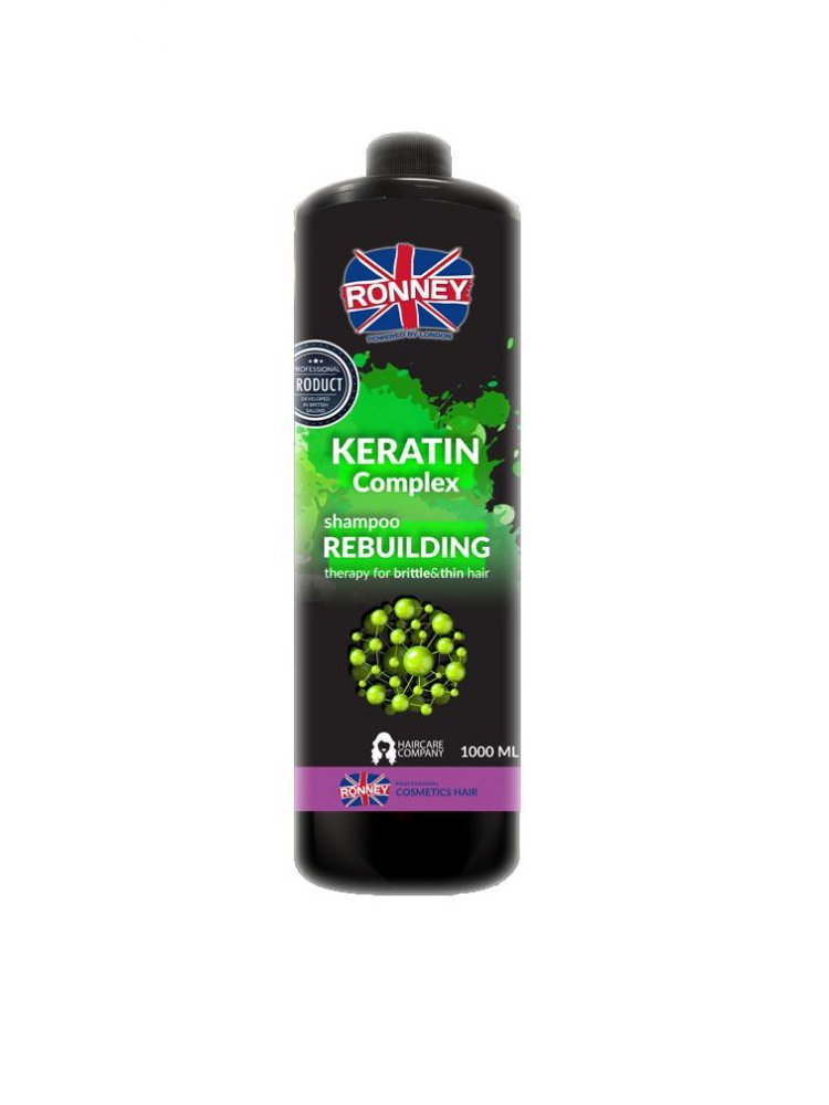 Ronney, Keratin Complex Professional Shampoo Rebuilding obnovujúci šampón na suché a jemné vlasy 1000ml