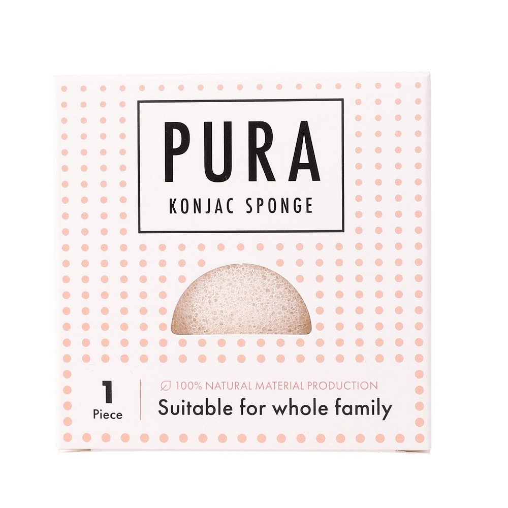 Pura Konjac Sponge White Face Wash Sponge