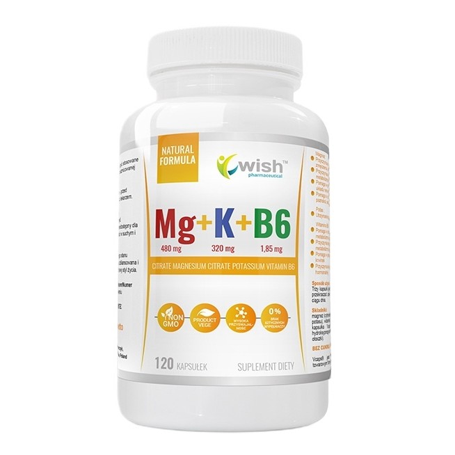Magnez + Potas + Witamina B6 Forte Suplement Diety 120 Kapsułek
