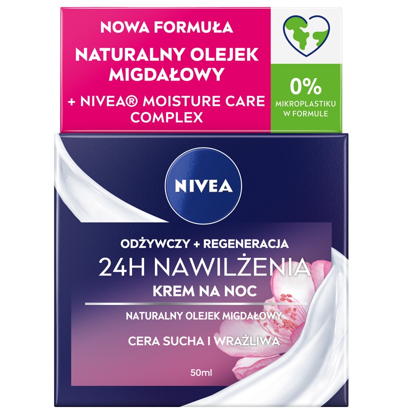 Nivea Nourishing Cream výživný nočný krém for dry to sensitive skin With Almond Oil and Hydra IQ 50 ml