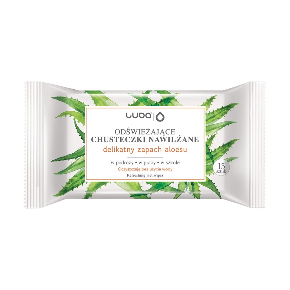 Odświeżające Chusteczki Nawilżane Aloes 15szt