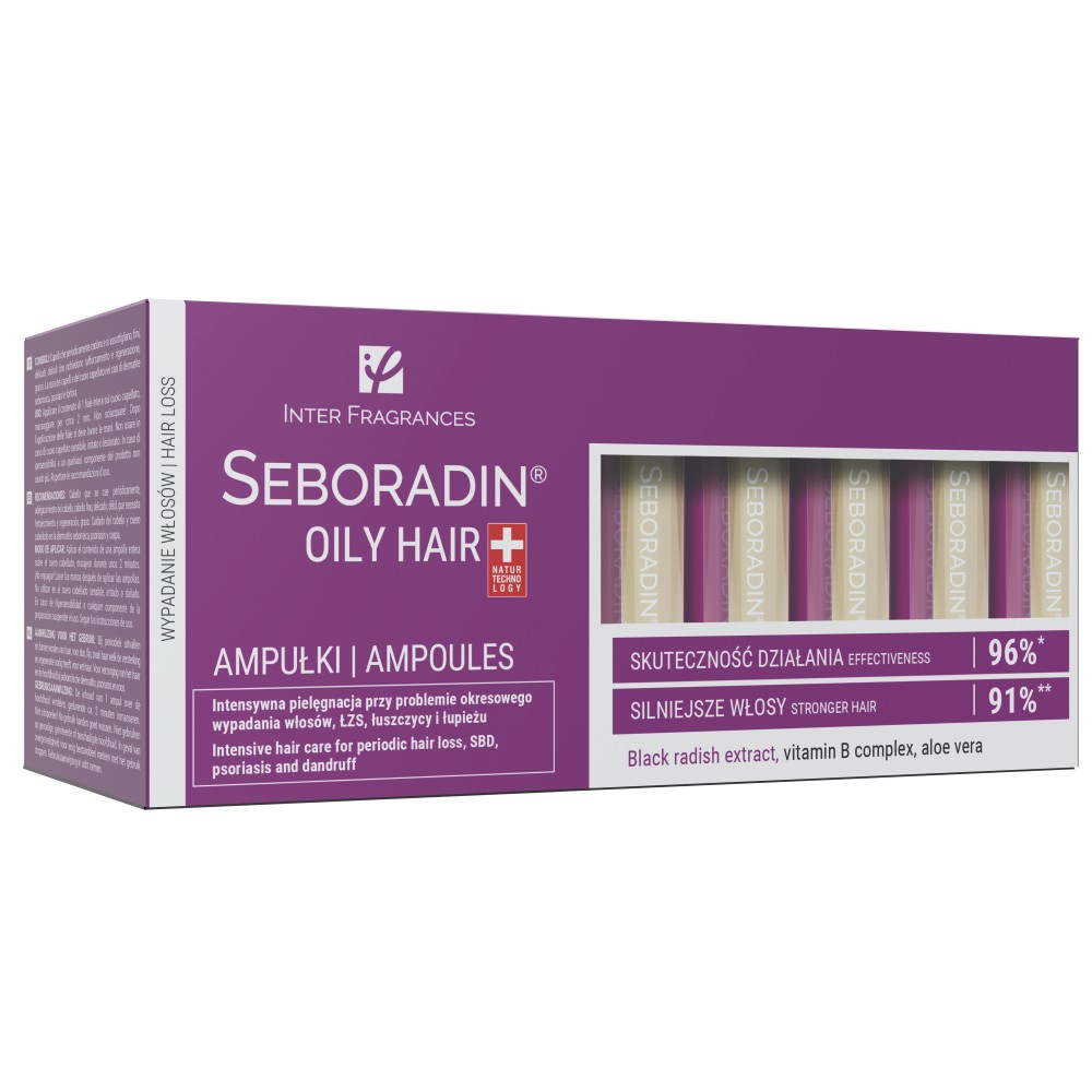 Seboradin Oily Hair ampuly proti lupinám a vypadávaniu vlasov 14 x 5,5 ml