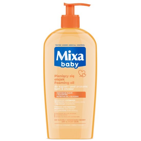 MIXA Baby jemná koupel a mytí s olejem 400ml
