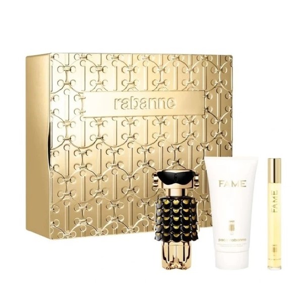 Paco Rabanne Fame set parfémový sprej 50ml + tělové mléko 75ml + miniaturní parfémový sprej 10ml