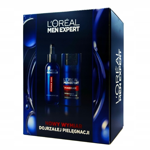 Men Expert Power Age Zestaw Rewitalizujący Krem Nawilżający + Serum Z Kwasem Hialuronowym