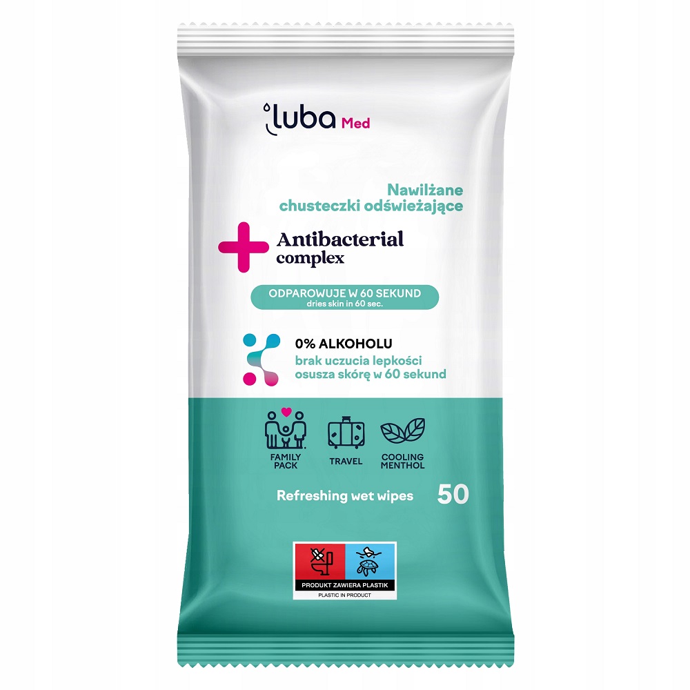 Med Antibacterial Complex Vlhčené Osviežujúce Obrúsky S Antibakteriálnym Komplexom 50ks