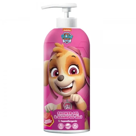 Paw Patrol, Skye sprchový gél a šampón 2 v 1 Strawberry 1000 ml