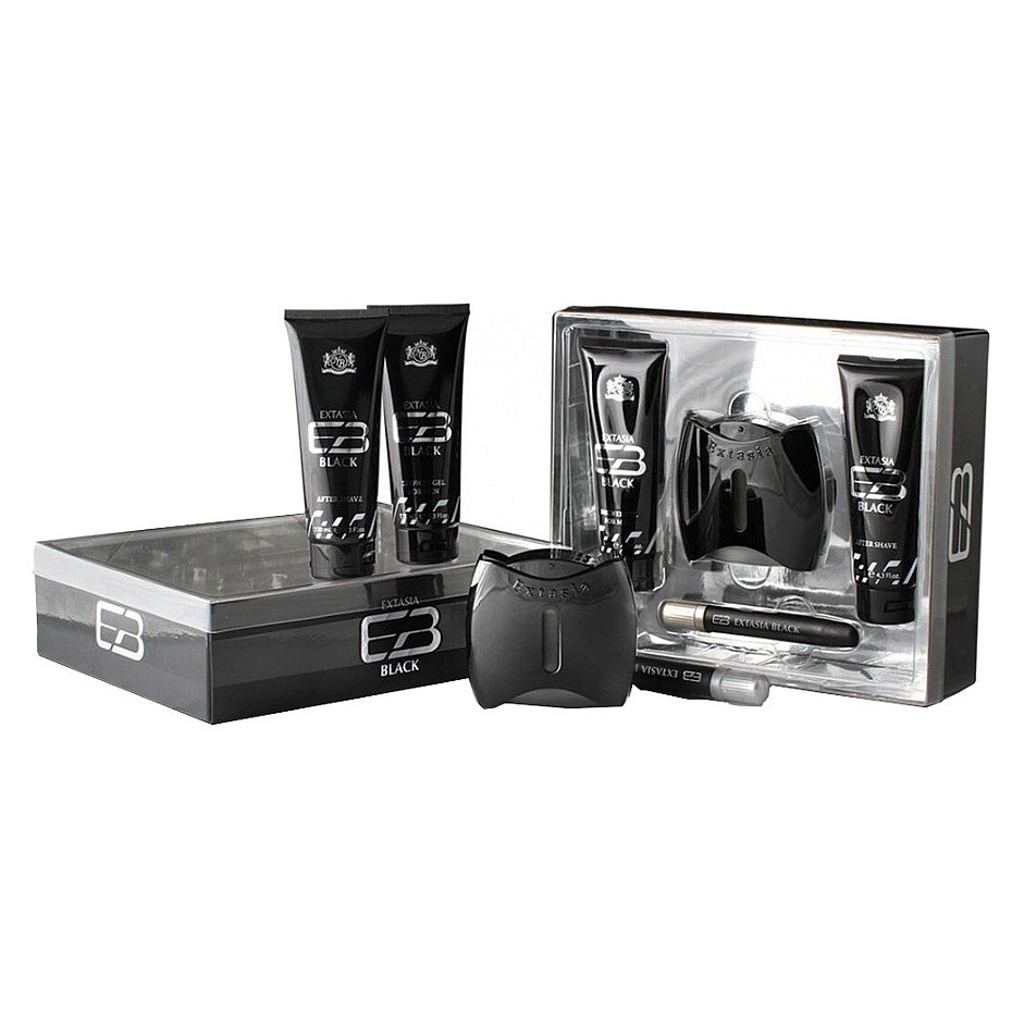 Extasia Black Zestaw Woda Toaletowa Spray + Balsam Po Goleniu + żEl Pod Prysznic + Woda Toaletowa Spray