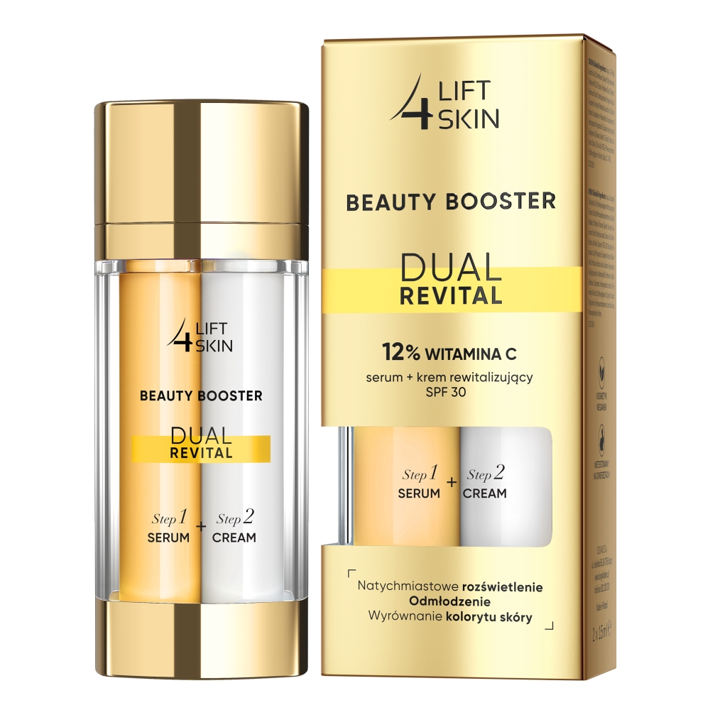 Beauty Booster Dual Revital 12% Sérum S Vitamínom C + Revitalizačný Krém SPF30+ 2x15ml
