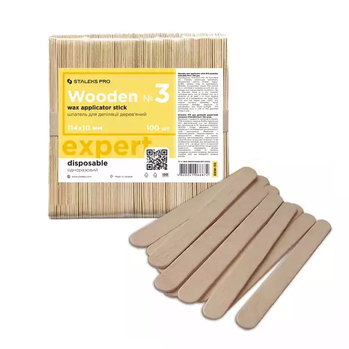 Staleks, dřevěné depilační špachtle Pro Expert 114x10mm 100ks.