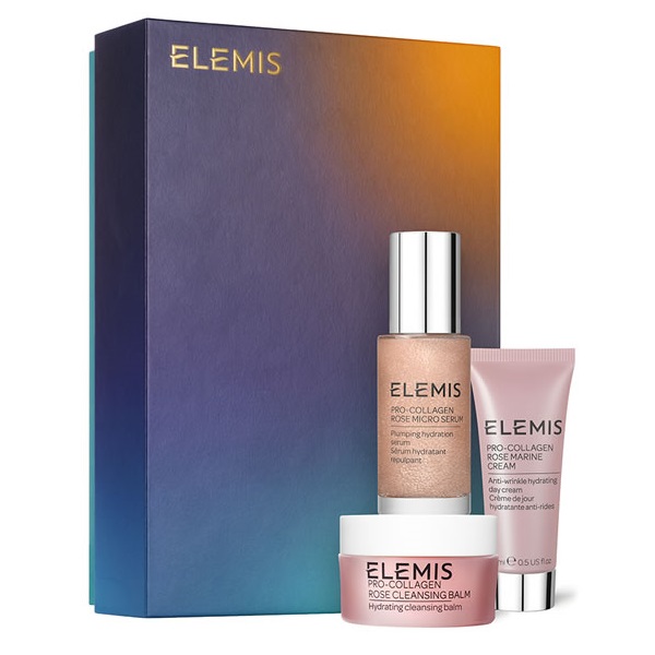 Elemis Pro-Collagen Elemis Pro-Collagen Rose Cleansing Balm čistiaci balzam na upokojenie pleti 20 g + hydratačné pleťové sérum so spevňujúcim účinkom 30 ml + Elemis Pro-Collagen Rose Marine Cream hyd