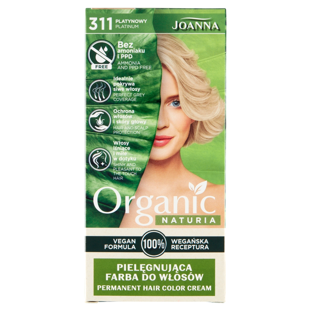 Joanna, Naturia Organická ošetrujúca farba na vlasy 311 Platinum