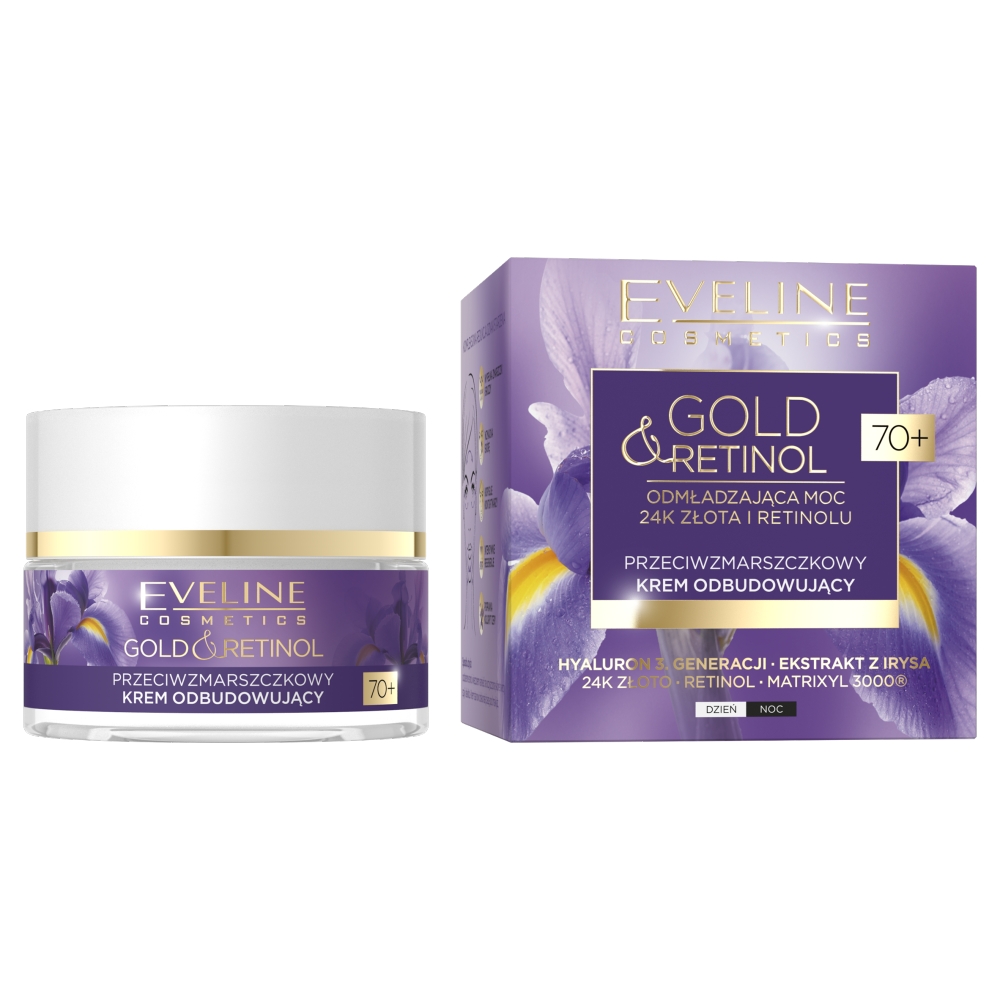 Eveline Cosmetics, Gold&amp;Retinol regeneračný krém proti vráskam 70+ 50ml